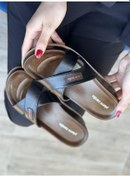 Resim Çapraz Bantlı Dolgu Topuk Kadın Terlik 001 