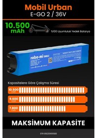 Resim Mobil Urban E-go 2 / 36v 10500mAh Elektrikli Scooter Bataryası 