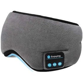 Resim Moveevo Kulaklıklı Mavi 5.0 Uyku Maskesi, Konuşma Fonksiyonuyla Spor/seyahat İçin Kadife Malzeme, Gri - 