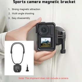 Resim DJI, Insta360, SJCAM, AKASO Aksiyon Kameraları için Ayarlanabilir Spor Kamera Manyetik Göğüs Montaj Braketi - Dayanıklı ABS Malzeme, Güvenli Tutuş, Kolay Kurulum, Kamera Desteği 