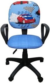 Resim Depolife Çocuk Odası Ders Çalışma Ofis Koltuğu Yarış Arabası Desenli 