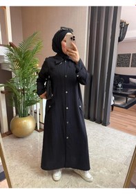 Resim Esra Butik78 Siyah Renk Büyük Beden Uyumlu Yazlık Paraşüt Kumaş Tesettür Kap 