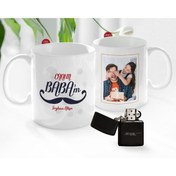Resim Bk Gift Kişiye Özel Babalar Günü Hediyesi Fotoğraflı Kupa Bardak Ve Benzinli Çakmak Seti-35 
