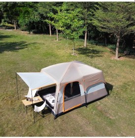 Resim Efsane Kamp - Aile Boyu Büyük Kamp Çadırı 2 Oda 1 Salon - 12 Kişi Bej 