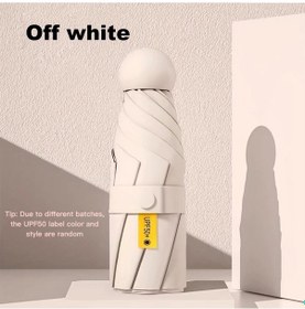 Resim Chuangyinshop Bej Rengi Taşınabilir Şemsiye Moda Fiyonk Desenli Outdoor Seyahat Spor Plaj Kamp İçin 