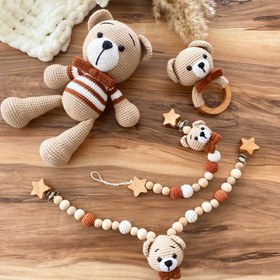 Resim Amigurumi Ayıcık Kiremit - 4 parça bebek seti 