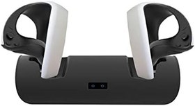 Resim PS VR2 Denetleyici için VR Çift Şarj İstasyonu, LED Işık Göstergeli VR Kolu Şarj Cihazı Şarj Yerleştirme Standı (Siyah) 