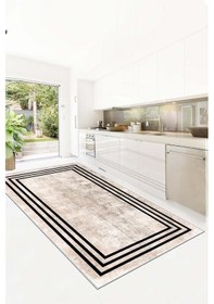 Resim West Home Dijital Baskı Yıkanabilir Kaymaz Taban Leke Tutmaz Bej Mutfak Halısı Salon Halısı Ve Yolluk Wh 413 Beige 