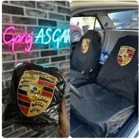 Resim Porche Logolu Üniversal Ön 2'Li Tela Servis Kılıfı 