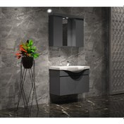 Resim Yıldız Banyo Dolabı 75Cm Asma Komple Antrasit Gri Mat 