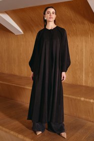 Resim Uzun Kollu Tencel Ferace - BLACK / 36 