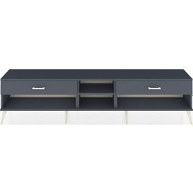 Resim Arges Tv Ünitesi Tek Raflı 2 Çekmeceli 220x30x51 Antrasit-antrasit Antrasıt/antrasıt - Antrasıt 