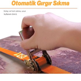 Resim Spanzet Sonsuz Gırgır Yük Gerdirme Halatı Eşya Sabitleme Sapan 3 Metre Yük Taşıma Kamyoncu Ipi 
