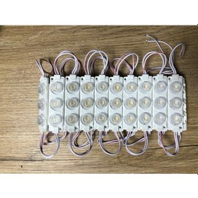 Resim 12 Volt 3 Lü 3 Watt Geniş Lensli 3030 Modül Led 10 Adet Gün Işığı 