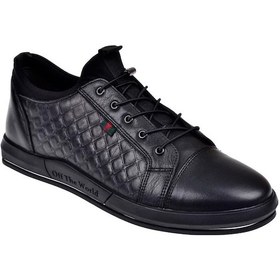 Resim Voyager Hakiki Deri Erkek Spor Ayakkabı Voy-6424 Siyah Siyah 