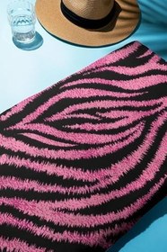 Resim Dijital Baskı Plaj Deniz Havlusu Zebra Desenli Peştamal HVL0187 