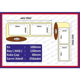 Resim Özsaraç Etiket Eco Termal Etiket 100 x 130 MM 250'li Sarım 