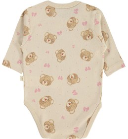 Resim Civil Baby 3 lü Ayıcık Empirmeli Uzun Kol 0-36 Ay Çıtçıtlı Badi - Bej - Taş Rengi / 18-24 Ay 