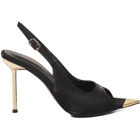 Resim aspor Siyah Saten Kadın Abiye Ayakkabı 