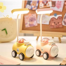 Resim Coverzone Sevimli Araba Tasarımlı Şarjlı Masa Ve Gece Lambası Dekoratif Hediyelik Çocuk Odası Süs 