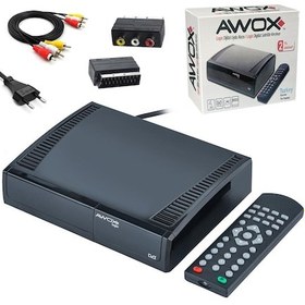 Resim Awox Logix Kasalı Mini Uydu Alıcı Dijital Scart + Rca 