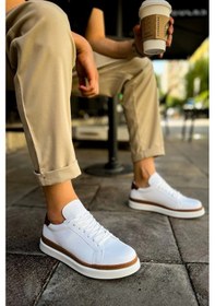 Resim Chekich Ch979 - Santoni Gbt Spor Erkek Ayakkabı Beyaz/taba Çok Renkli 