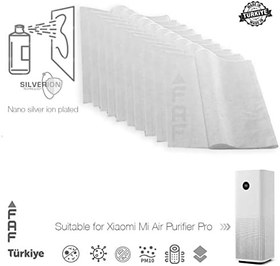 Resim Faf Fresh Air Filter 10 Adet Xiaomi Purifier PRO Filtre İle Uyumlu Gümüş İyonlu Elektrostatik Toz Tutucu Ön Filtre 