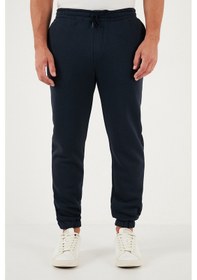 Resim Buratti Pamuklu Regular Fit Normal Bel Lastikli Paça Cepli Erkek Eşofman Altı 59080153W4 Koyu Lacivert 