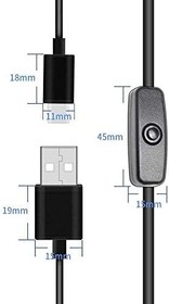 Resim Raspberry Pi 4 Type C 5V 3A On-Off Anahtarlı Güç Kablosu - 1 Metre 