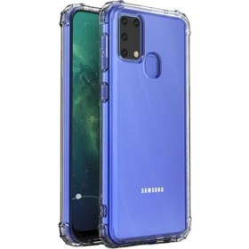 Resim Samsung Galaxy M21 Antishock Ultra Koruma Sert Kapak Şeffaf Kılıf 