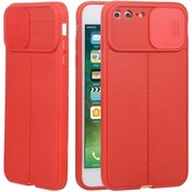 Resim Smcase iPhone 8 Plus Kılıf Lensi Kamera Korumalı Deri Dokulu Silikon 