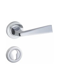 Resim Kapı Kolu Zk24 Kaira Krom Beyaz Yuv.Rozetli Oda 