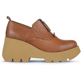 Resim Bueno Shoes Kahverengi Deri Kadın Dolgu Topuklu Ayakkabı 01wz8401 
