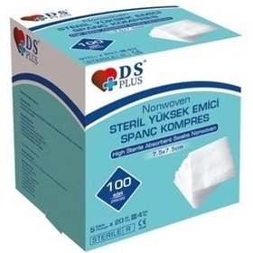 Resim Ds Plus Nonwoven Steril Spanç Kompres 100'lü 7.5 x 7.5 CM 