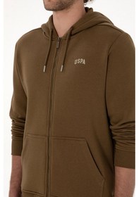 Resim U.S. Polo Assn. Erkek Regular Fit Haki Şardonlu Örme Hırka 50313755-VR027 