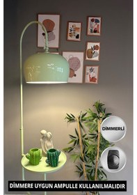 Resim Dimmerli Işığı Ayarlanabilen Işığı Artırılıp Azaltılabilen Mint 6923 Hareketli Başlık Metal Lambader Bordo 