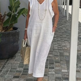 Resim YY0102327 Rahat ve Hafif Sırt Bağlamalı Tatil Elbisesi 