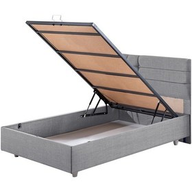 Resim Viyana İkili Set, Viyana Tek Kişilik Baza Başlık Seti Açık Gri 90 x 200 