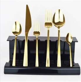 Resim Gold Çatal Kaşık Bıçak Seti 36 Parça Gri 