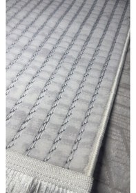 Resim Elvey Home Krem Gri Bohem İskandinav Sisal Pamuk Taban Özel Kesim Kaymaz Salon Mutfak Oturma Odası Yolluk Halı Krem/gri 