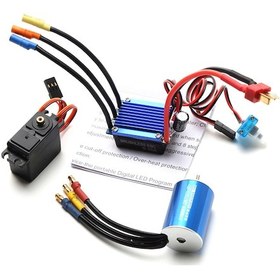Resim Geeroyoo Hsp Ve Wltoys 1/16-1/18 Rc Araçlar İçin 4800kv Fırçasız Motor + 25a Esc + 2.2kg Servo Seti 
