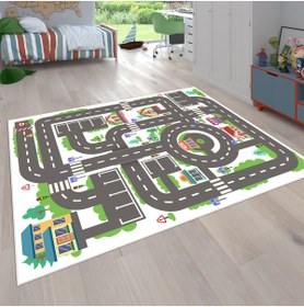 Resim VİVİCAHOME Dijital Baskı Kaymaz Taban Makinede Yıkanabilir Çocuk Odası Halısı Bebek Odası Halısı VCH 