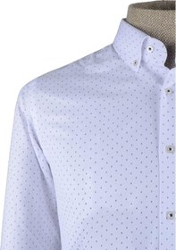 Resim Cengiz İnler Küçük Puantiye Desenli Slim Fit Erkek Gömlek 001 
