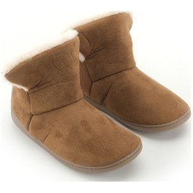 Resim Gezer Kadın Kışlık İçi Peluşlu Rahat Taban Ev Bahçe Panduf Bot Koyu Kahve 