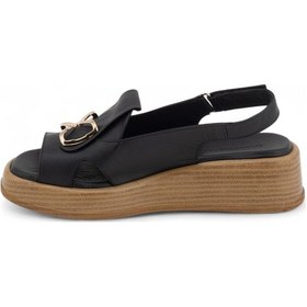 Resim Mammamia D25ys-2780 Deri Comfort Kadın Sandalet Siyah 