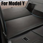 Resim 1 adet Tesla Model Y için Uygun PU Deri Bagaj Astarı, Yükseltilmiş Kenarlı Su Geçirmez Bagaj Matı, Model Y için Kaymaz Koruyucu İç Aksesuar, Kir ve Dökülmelere Karşı Dayanıklı Araba Zemin Koruma 