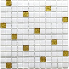 Resim MozaiKristaL Mutfak, Banyo, Havuz, Sauna, Spa ve Yaşam Alanlarının Tüm Yüzeyleri Için Kristal Cam Mozaik. Cam Ölçüsü: 23X23 Mm. File Ölçüsü: 30X30 Cm. ( 1 Kutu = 11 File Karo = 1 M2 Fiyatıdır. ) 