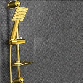 Resim Fawer Gold Sürgülü Duş Seti Duş Başlığı Altın 