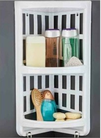 Resim Plastik Banyo Köşeliği Beyaz - Mavi 