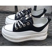 Resim Guja 24K308-1 Kadın Hakiki Deri Yüksek Taban Taşlı Sneaker Spor Ayakkabı 